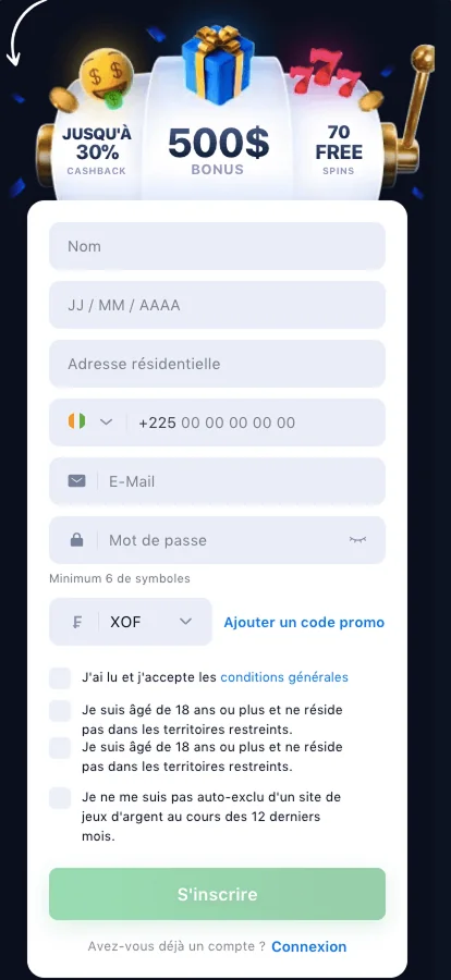 1win Application mobile Capture decran 4
