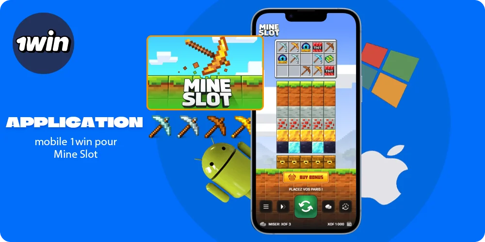 L'appli 1win permet de jouer à Mine Slot partout en Côte d'Ivoire, directement sur son téléphone