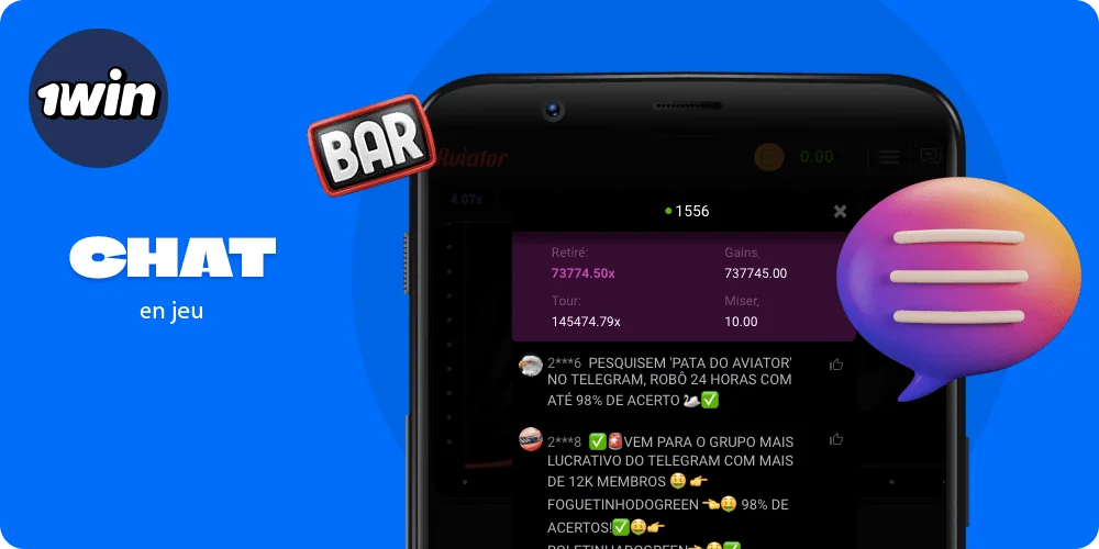 Informations sur le chat en jeu 1win