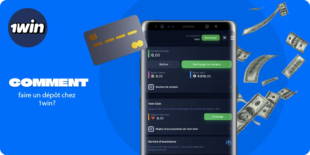 Étapes simples Comment effectuer un dépôt sur 1win