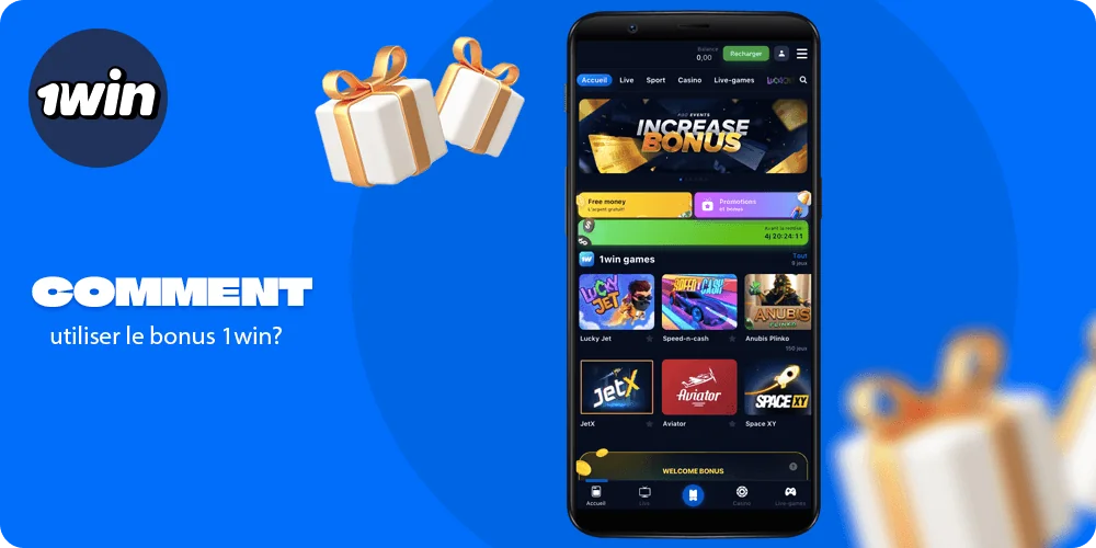 Instructions comment utiliser les bonus 1win