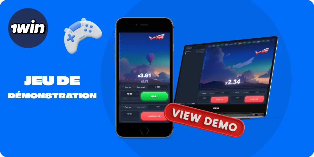 Une version de démonstration est disponible sur 1win Air Jet, vous permettant d'explorer le jeu et ses fonctionnalités gratuitement sans risquer votre argent