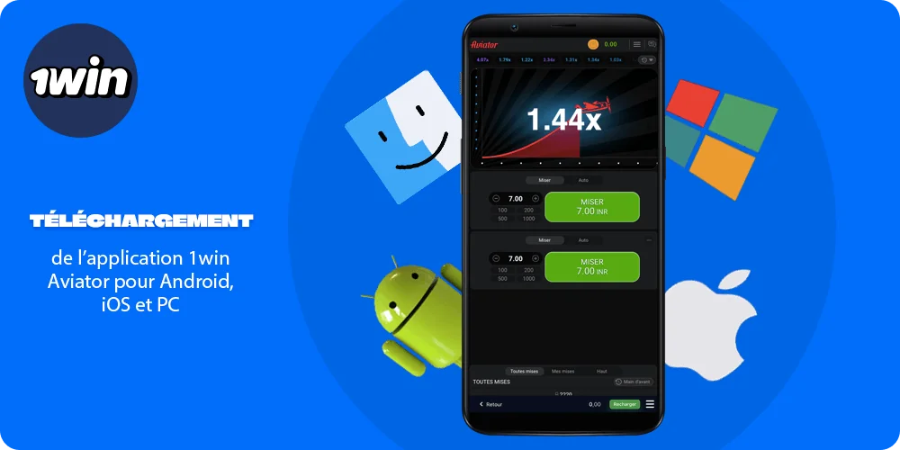 Étapes simples pour télécharger l'application 1win Aviator pour Android, iOS et PC